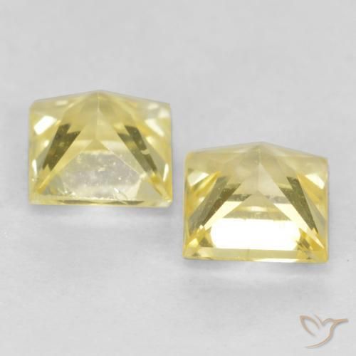Pedras preciosas de Safira Amarelo claro médio natural de 0.58 ct, Quadrado, VS