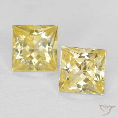 0.70ctw Natural Amarelo claro médio Safira, Quadrado, VVS-VS