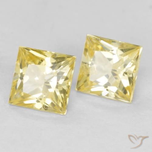 Pedras preciosas de Safira Amarelo claro médio natural de 0.70 ct, Quadrado, VVS-VS