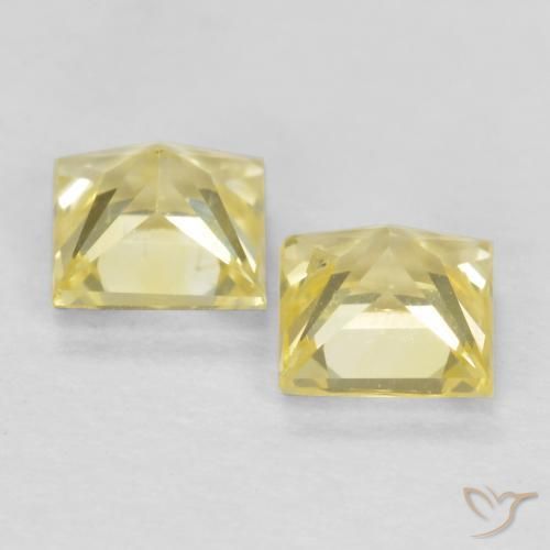 Pedras preciosas de Safira Amarelo claro médio natural de 0.70 ct, Quadrado, VVS-VS