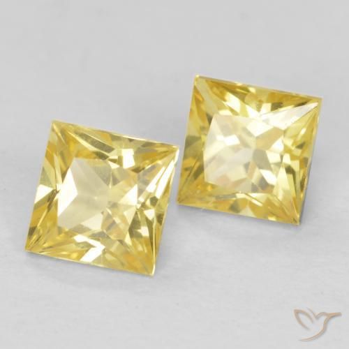 Pedras preciosas de Safira Amarelo Toscana natural de 0.68 ct, Quadrado, VVS-VS