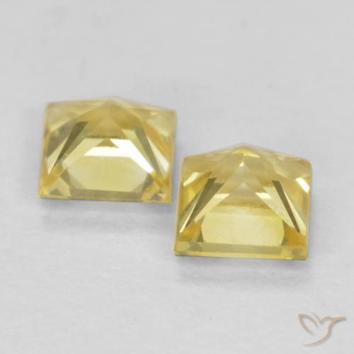 Pedras preciosas de Safira Amarelo Toscana natural de 0.68 ct, Quadrado, VVS-VS