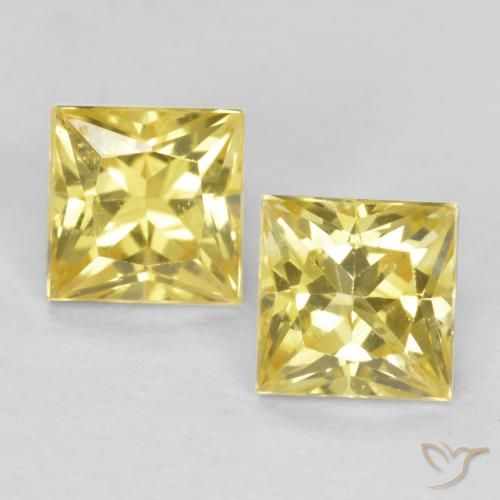 0.78ctw Natural Amarelo Toscana Safira, Quadrado, VVS-VS