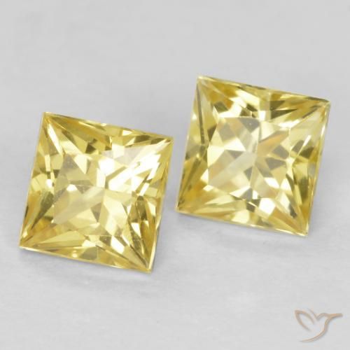 Pedras preciosas de Safira Amarelo Toscana natural de 0.78 ct, Quadrado, VVS-VS