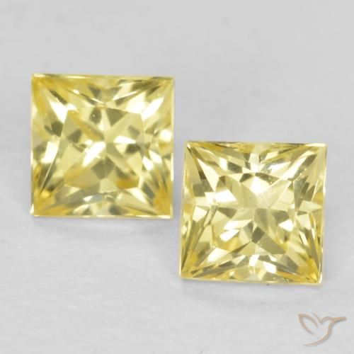 0.57ctw Natural Amarelo Toscana Safira, Quadrado, VVS-VS