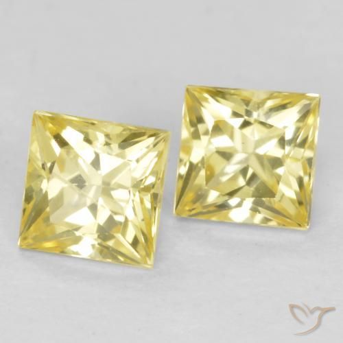 Pedras preciosas de Safira Amarelo Toscana natural de 0.57 ct, Quadrado, VVS-VS