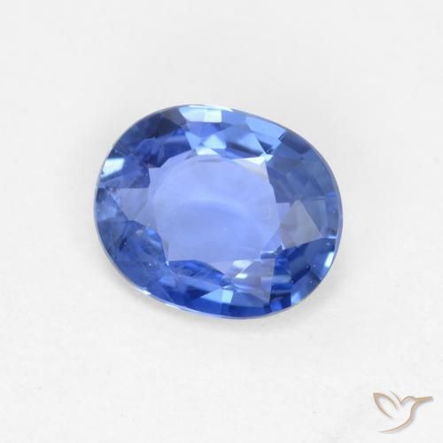 Safira azul marinho claro Natural 0.66ct, oval, VS