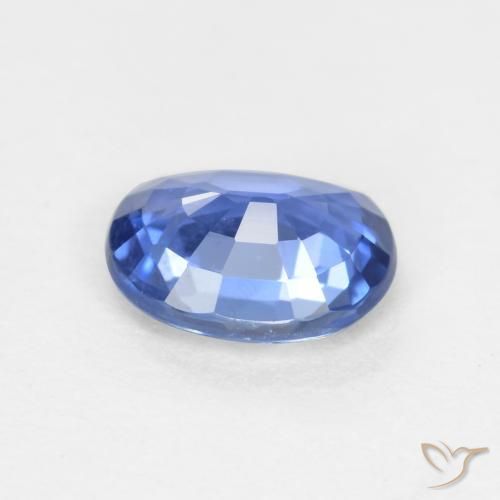 Safira azul marinho claro Natural 0.66ct, oval, VS