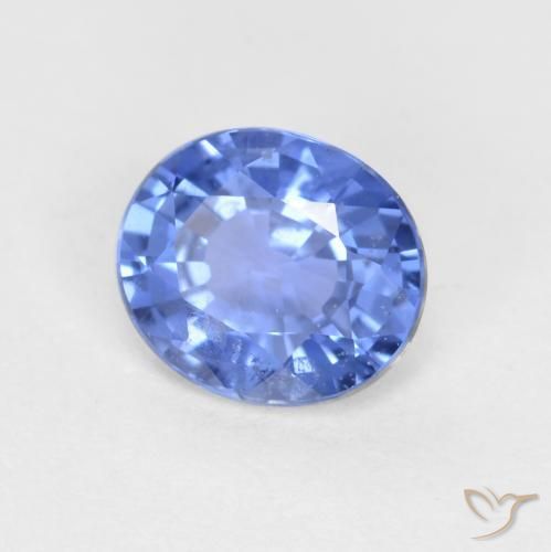 Safira azul marinho claro Natural 0.55ct, oval, VS-SI