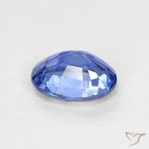 Safira azul marinho claro Natural 0.55ct, oval, VS-SI