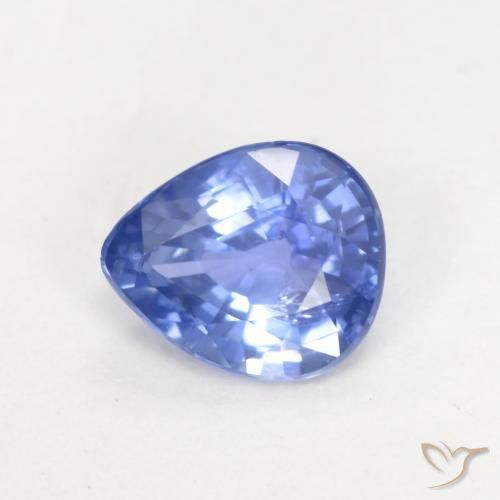 Safira Azul marinho médio Natural 0.67ct, Formato de pêra, VS-SI