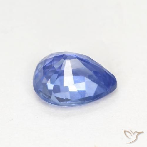 Safira Azul marinho médio Natural 0.67ct, Formato de pêra, VS-SI