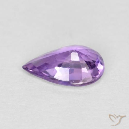 Safira Violeta Púrpura Médio Natural 0.39ct, Formato de pêra, VVS-VS