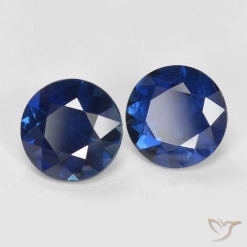 Pedras preciosas de Safira Azul da meia noite natural de 1.19 ct, Redondo, VS