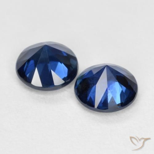 Pedras preciosas de Safira Azul da meia noite natural de 1.19 ct, Redondo, VS