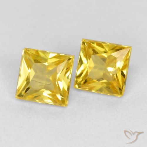 Pedras preciosas de Safira Mel amarelo natural de 0.64 ct, Quadrado, VS