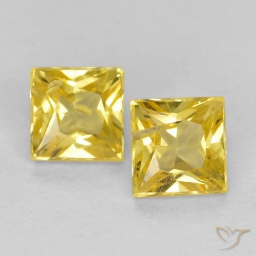 0.52ctw Natural Amarelo Toscana Safira, Quadrado, VS