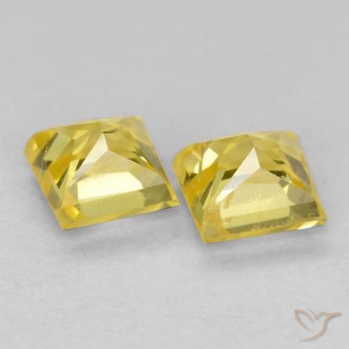 Pedras preciosas de Safira Amarelo Toscana natural de 0.52 ct, Quadrado, VS
