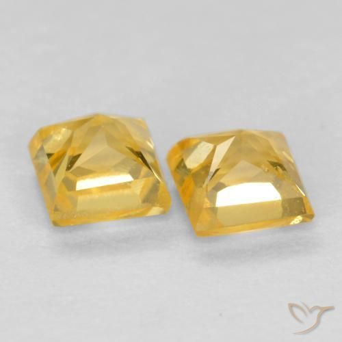 Pedras preciosas de Safira Dourado natural de 0.54 ct, Quadrado, VS