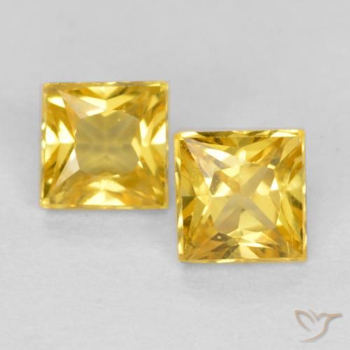 0.53ctw Natural Mel amarelo Safira, Quadrado, VS