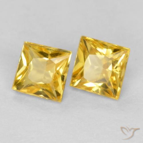 Pedras preciosas de Safira Mel amarelo natural de 0.53 ct, Quadrado, VS