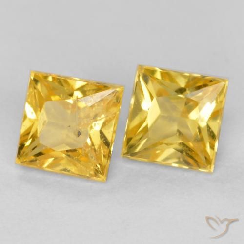 Pedras preciosas de Safira Mel amarelo natural de 0.58 ct, Quadrado, VS