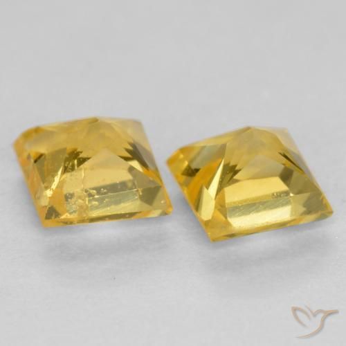 Pedras preciosas de Safira Mel amarelo natural de 0.58 ct, Quadrado, VS