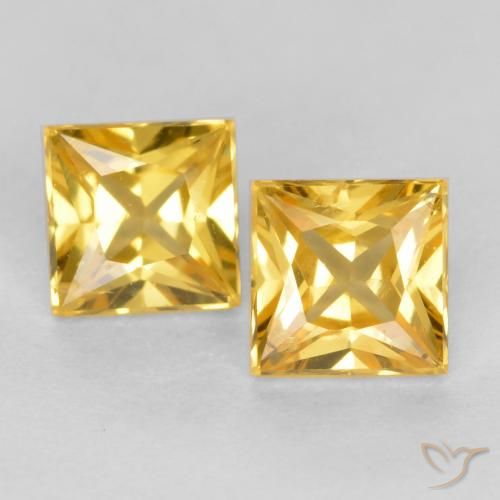 0.58ctw Natural Dourado Safira, Quadrado, VS