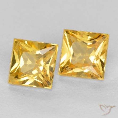 Pedras preciosas de Safira Dourado natural de 0.58 ct, Quadrado, VS