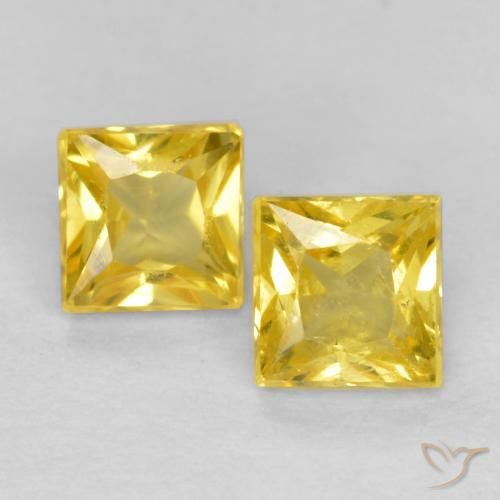 0.54ctw Natural Amarelo claro mel Safira, Quadrado, VS
