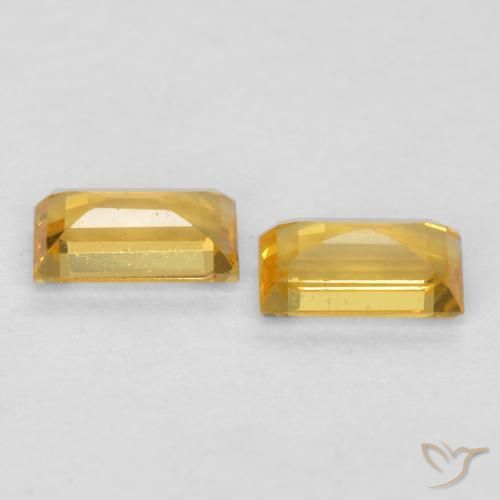 Pedras preciosas de Safira Laranja Dourada natural de 0.47 ct, baguete, VS