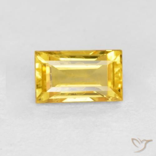 0.41ct Natural Dourado Safira, baguete, VS