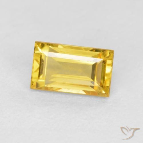 Safira Dourado Natural 0.41ct, baguete, VS