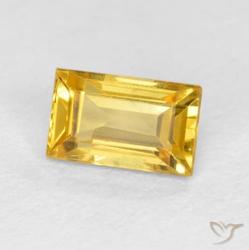 Safira Dourado Natural 0.45ct, baguete, VVS-VS