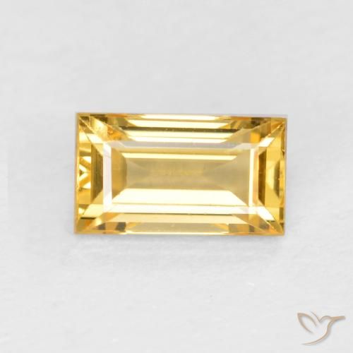 0.39ct Natural ouro médio Safira, baguete, VVS-VS