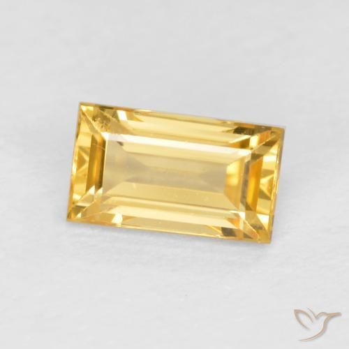 Safira ouro médio Natural 0.39ct, baguete, VVS-VS
