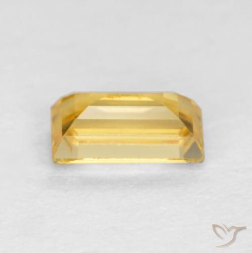 Safira ouro médio Natural 0.39ct, baguete, VVS-VS