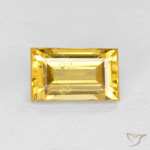0.46ct Natural Dourado Safira, baguete, VS