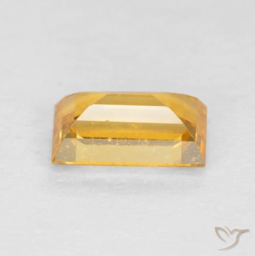 Safira Laranja Dourada Natural 0.41ct, baguete, VS-SI