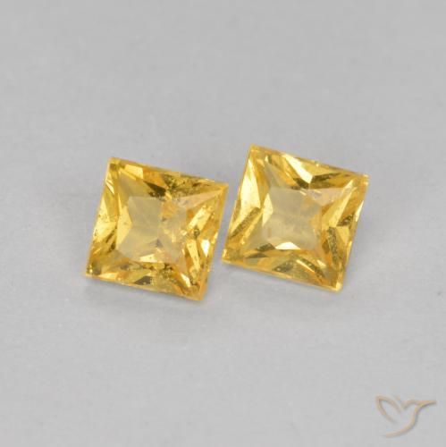 Pedras preciosas de Safira Dourado natural de 0.48 ct, Quadrado, VS