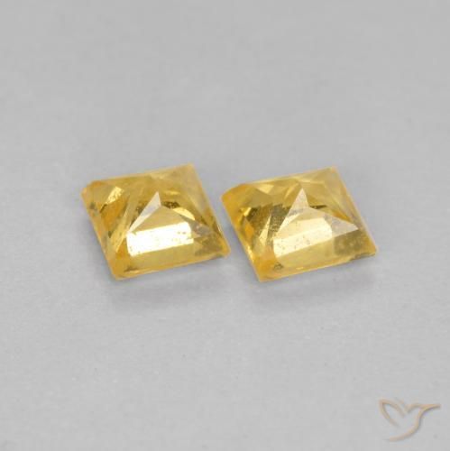 Pedras preciosas de Safira Dourado natural de 0.48 ct, Quadrado, VS