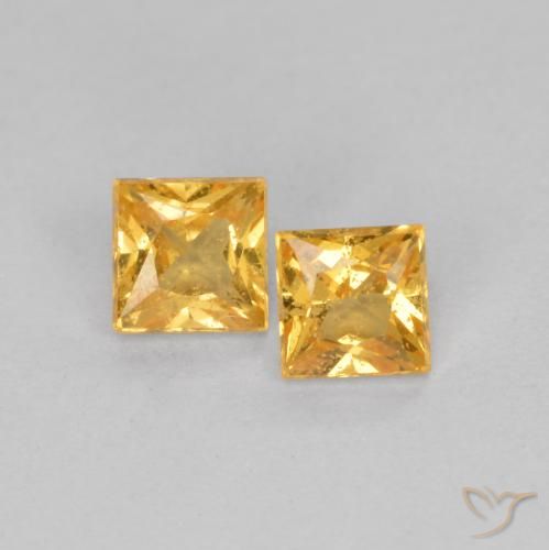 0.52ctw Natural Laranja-Ouro Safira, Quadrado, VS