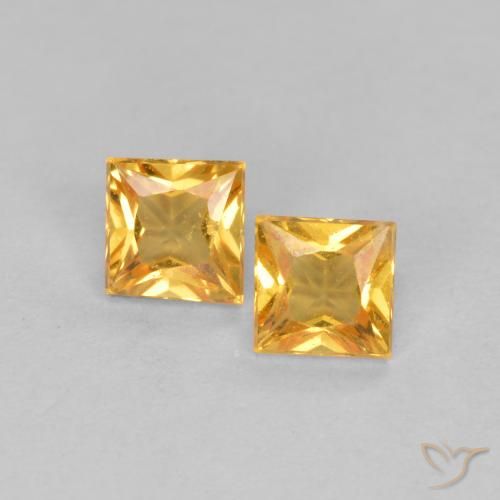 0.52ctw Natural Laranja-Ouro Safira, Quadrado, VS