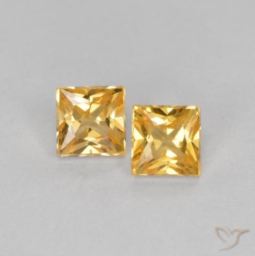 0.53ctw Natural Laranja-Ouro Safira, Quadrado, VS