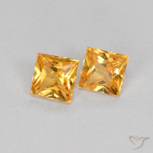 Pedras preciosas de Safira Laranja Médio natural de 0.57 ct, Quadrado, VS