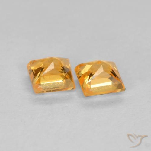 Pedras preciosas de Safira Laranja Médio natural de 0.57 ct, Quadrado, VS