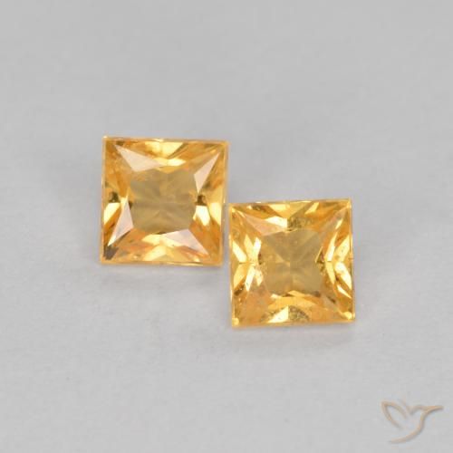 0.47ctw Natural Laranja Médio Safira, Quadrado, VS
