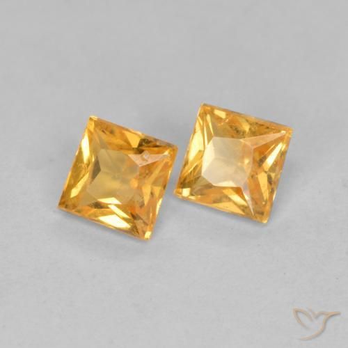 Pedras preciosas de Safira Laranja Médio natural de 0.52 ct, Quadrado, VS