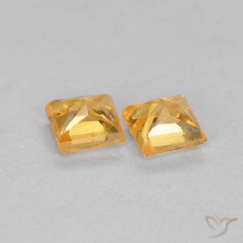 Pedras preciosas de Safira Laranja Médio natural de 0.52 ct, Quadrado, VS