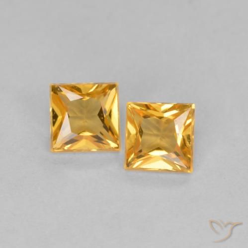 0.47ctw Natural Laranja-Ouro Safira, Quadrado, VS